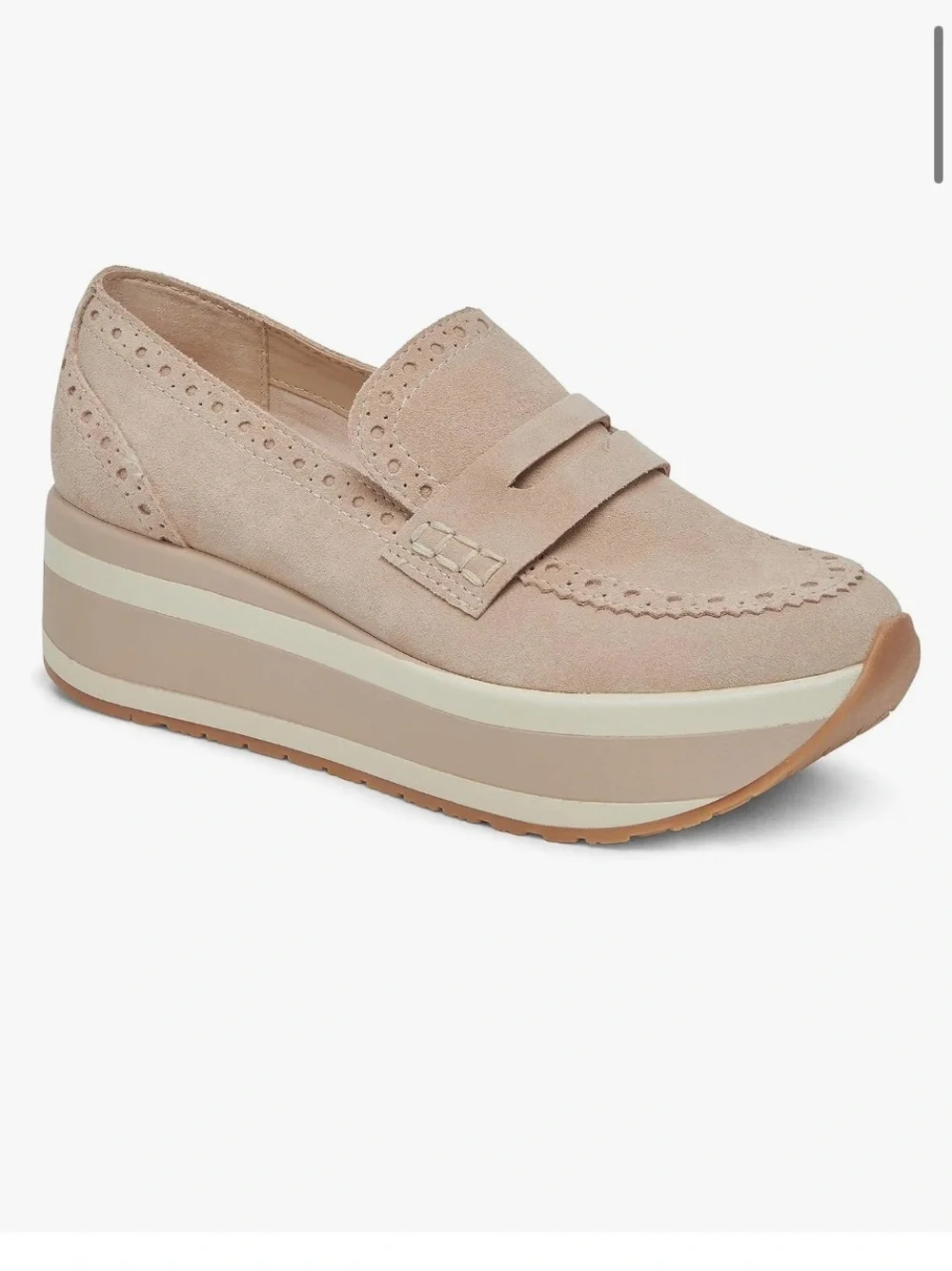 Dolce Vita Jeeta Suede Slip-On Platform Sneakers • Dune • size 8 • NWT *flaw